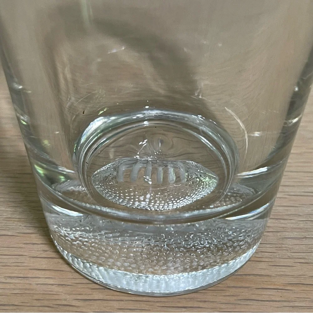 Football Embossed Pilsner Beer Glass Clear Beverage Tumbler Heavy Bottom Barware